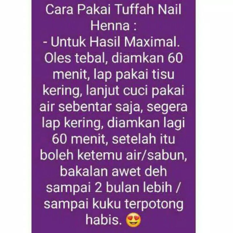 Kuteks Halal Muslimah Tuffah Nail Henna Pacar Kuku Halal