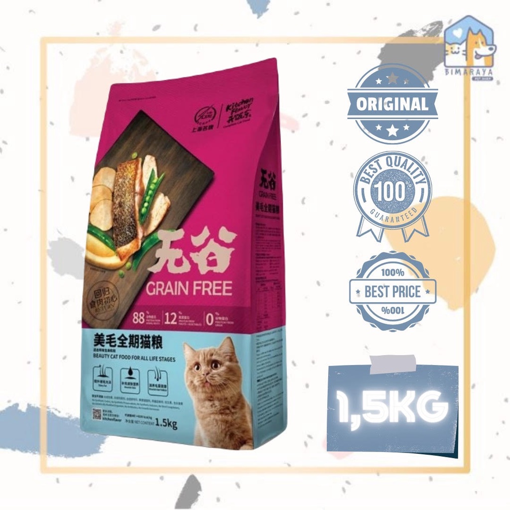 KITCHEN FLAVOR GRAIN FREE BEAUTY CAT ALL LIFE STAGES 1,5KG FRESHPACK