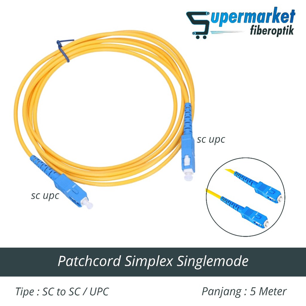Kabel Patch Cord Patchcord SC-UPC to SC-UPC Simplex SM 5 Meter