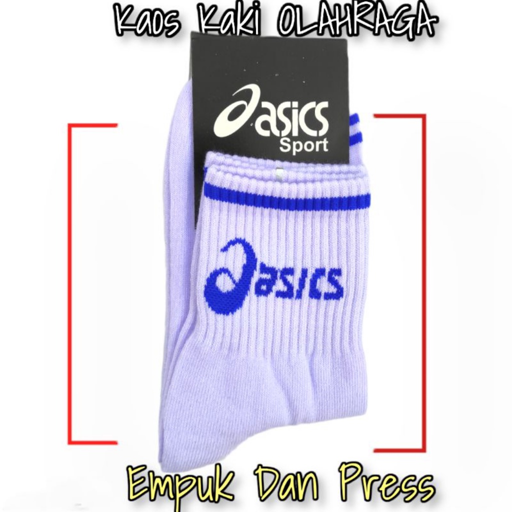 Kaos Kaki Sport/Olah Raga/Kaos Kaki  Motif Oasics Hitam