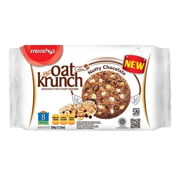 

MUNCHY'S OAT KRUNCH BISKUIT NUTTY CHOCOLATE 208gr