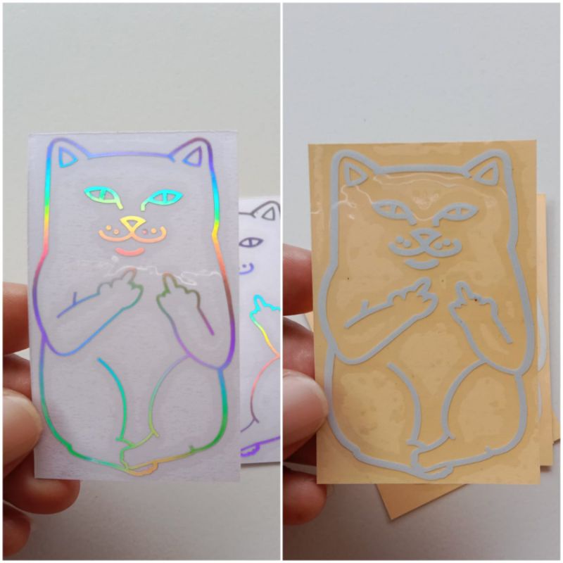 Sticker Kucing Bongo Cat lucu Motor Cutting
