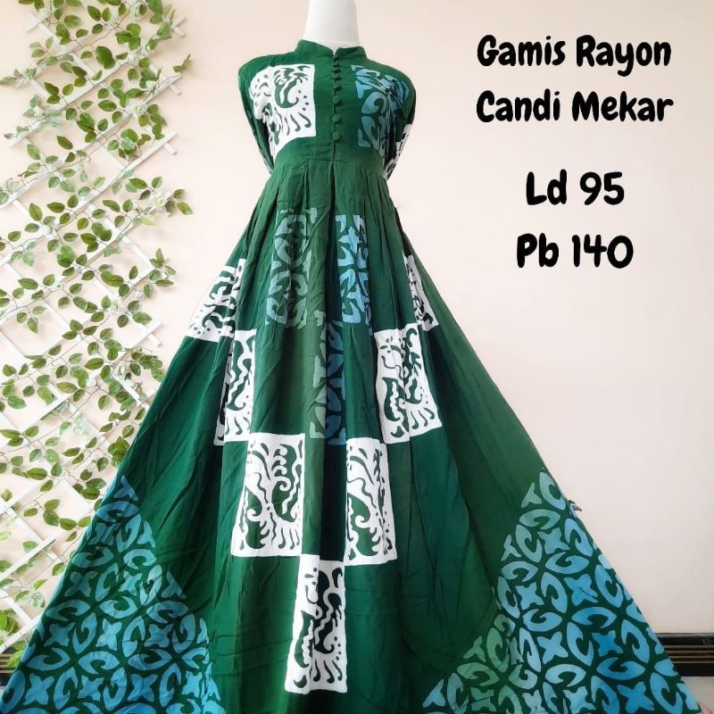 GAMIS RAYON CANDI MEKAR MOTIF TERBARU SIZE S HARGA SANGAT TERJNAGKAU