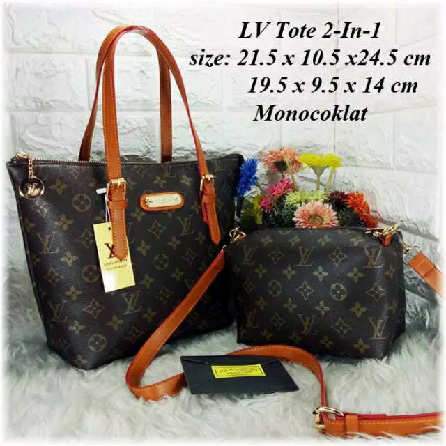 Tas Terbaru LV Tote 2in1-1 Tas Import