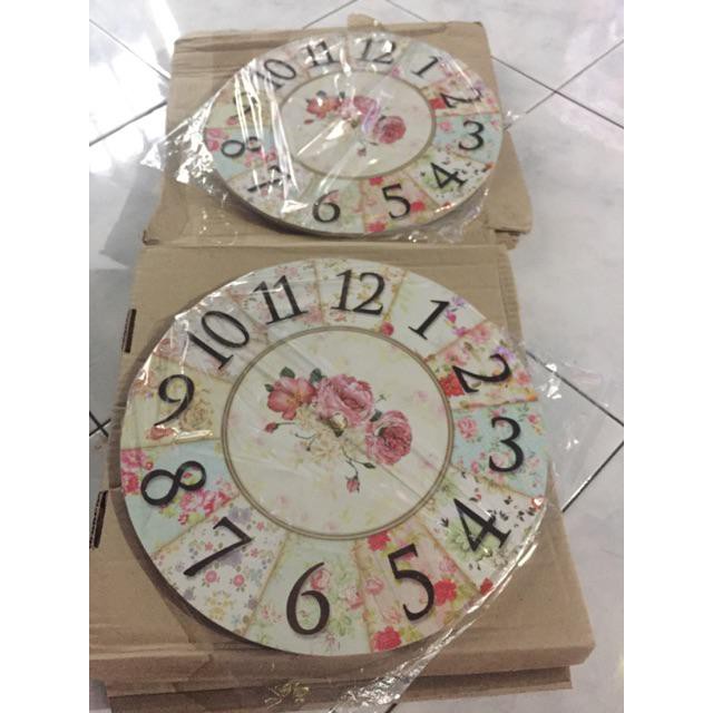 63 Jam Dinding Unik Bunga Cantik Hiasan Interior Ruang Motif Bunga Shabby Chic-3