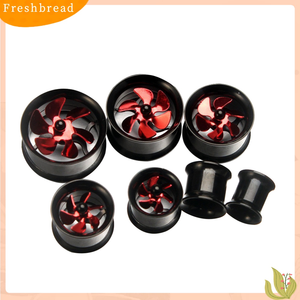 【Fresh】❀1Pc 8-20mm Windmill Stainless Steel Ear Plugs Tunnel Unisex Piercing Jewelry