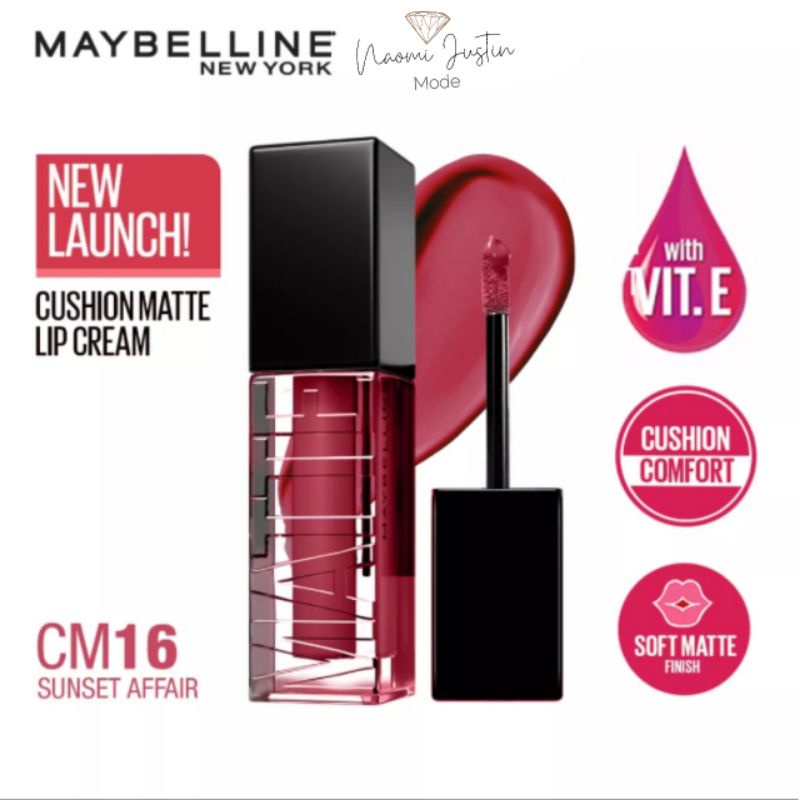 Baru Maybelline Cushion Matte Lip Cream Soft Velvet Finish Lembut &amp; Ringan (Lipstik Cream)