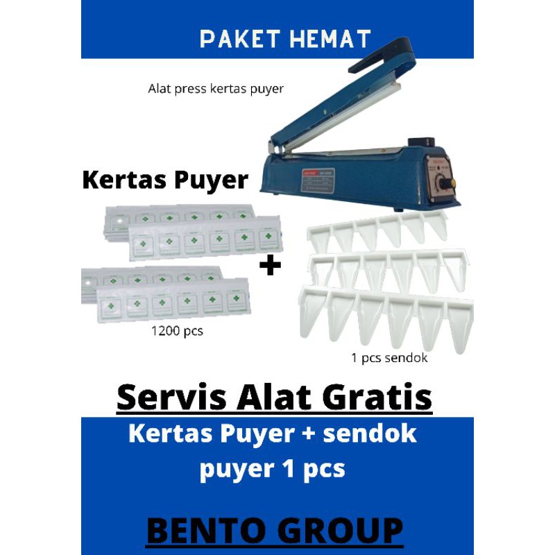 Paket Alat pres 30 cm  P + kertas puyer  + sendok