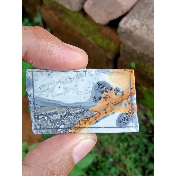Batu Akik Motif Pemandangan - Batu Maligano ( Rough / Batu Akik Natural asli Sulawesi - bukan bacan 