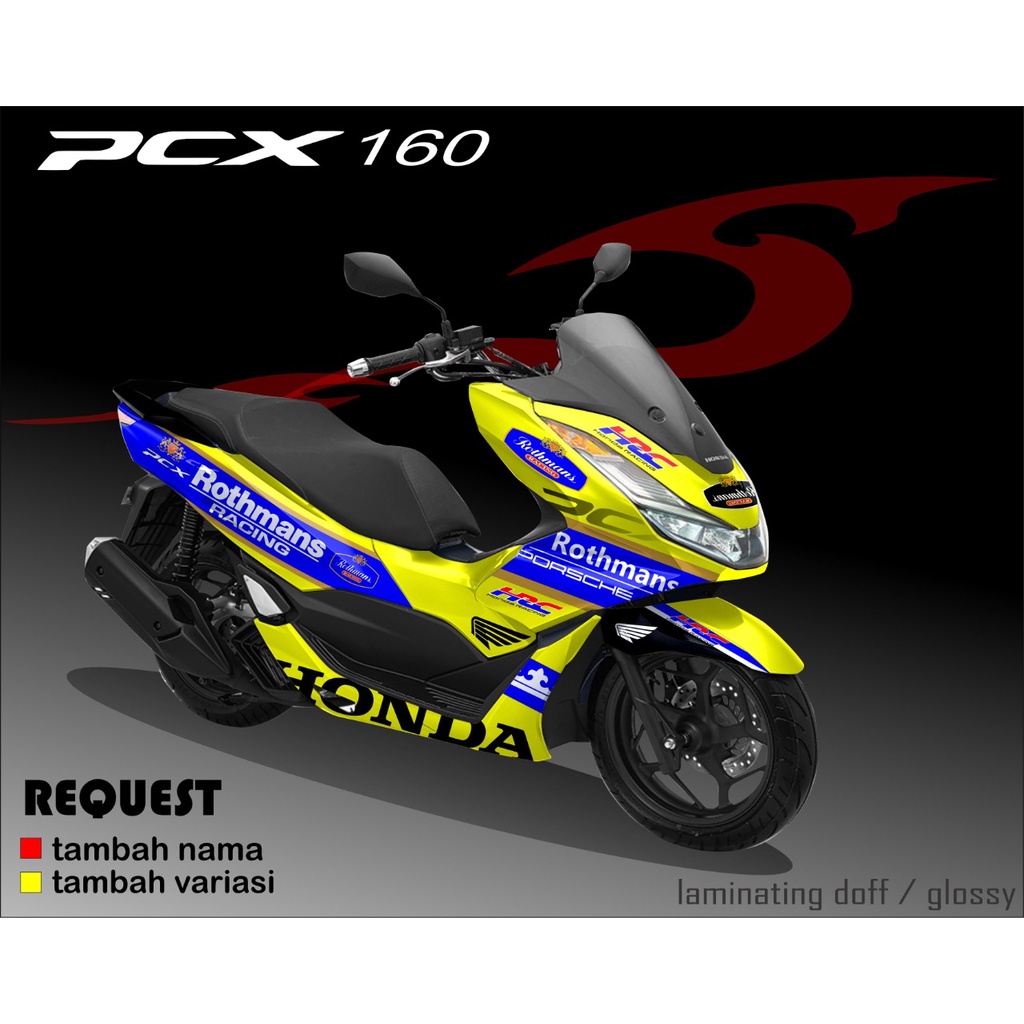 stker decal motor PCX 160 CC motif rothmans variasi warna