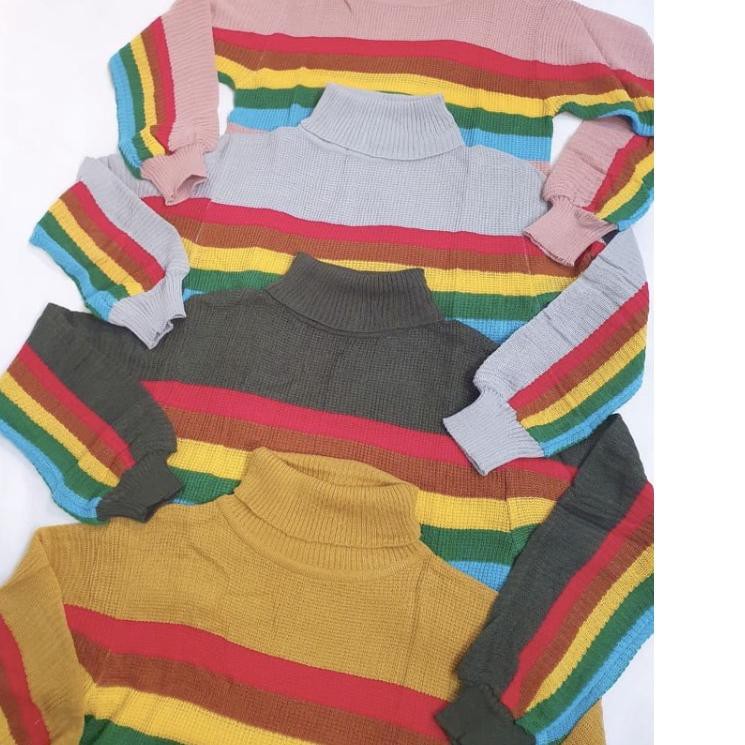  121 Atasan Wanita Rajut  Halus Rainbow  SECKER BAJU  RAJUT  