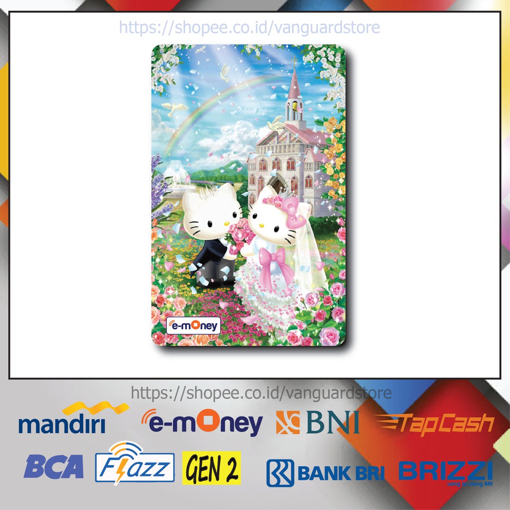 KARTU E MONEY E TOLL HELLO KITTY COUPLE ANIME 15 EMONEY MANDIRI FLAZZ BCA TAPCASH BRIZZI BRI-1 SISI