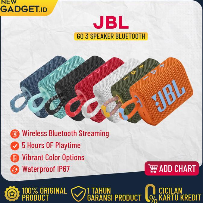 Jbl Go 3 Portable Speaker Bluetooth Waterproof Dustproof Go3 Ori Omeriamart