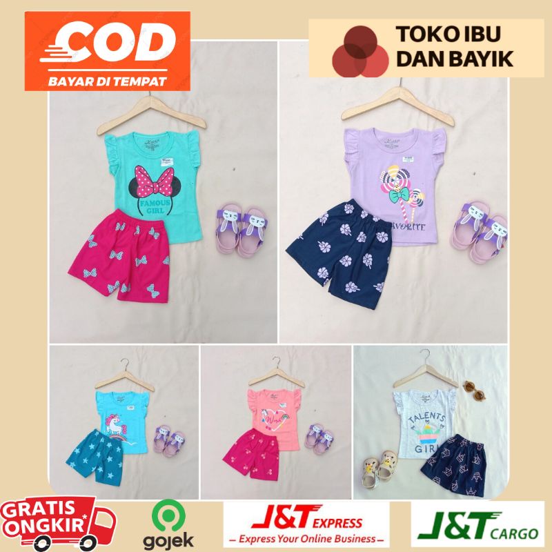 SETELAN ANAK CEWEK RUFFLE MURAH(BAJU+CELANA)