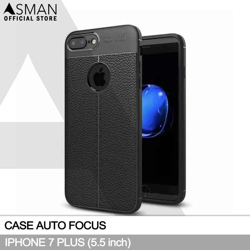 Auto Focus iPhone 7 Plus (5.5&quot;) | Soft Case Leather Premium - Hitam