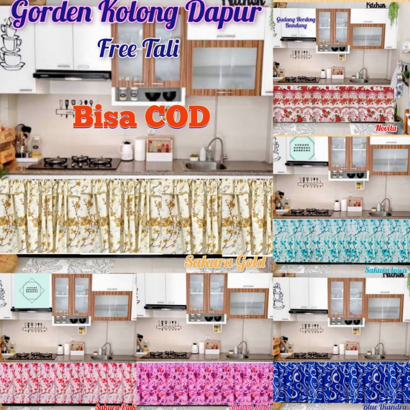 GORDEN KOLONG DAPUR / HORDENG MEJA KOMPOR MOTIF BUNGA
