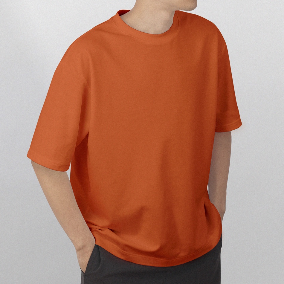 Kaos Polos Premium Orange Bata Oversize - Unisex ESCOLT