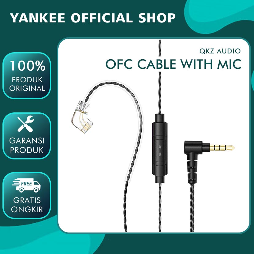 Kabel Replacement QKZ KZ Cable with Mic 4 Core Braided Kabel QKZ AK6 Pro alt KZ TRN CCA for KZ ZS3 ZSA ZS5 ZST ZSN Pro X DQ6s TRN MT1 CCA CRA KZ EDX Pro Ultra