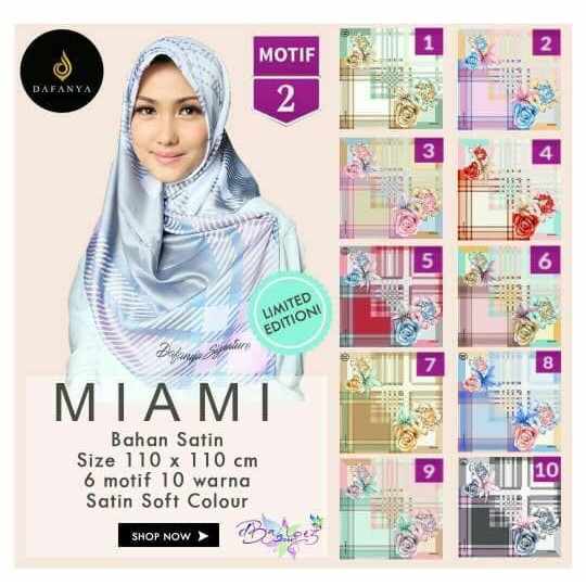 JILBAB SEGIEMPAT MIAMI SATIN MOTIF 2 BY DAFANYA ORIGINAL PREMIUM HIJAB