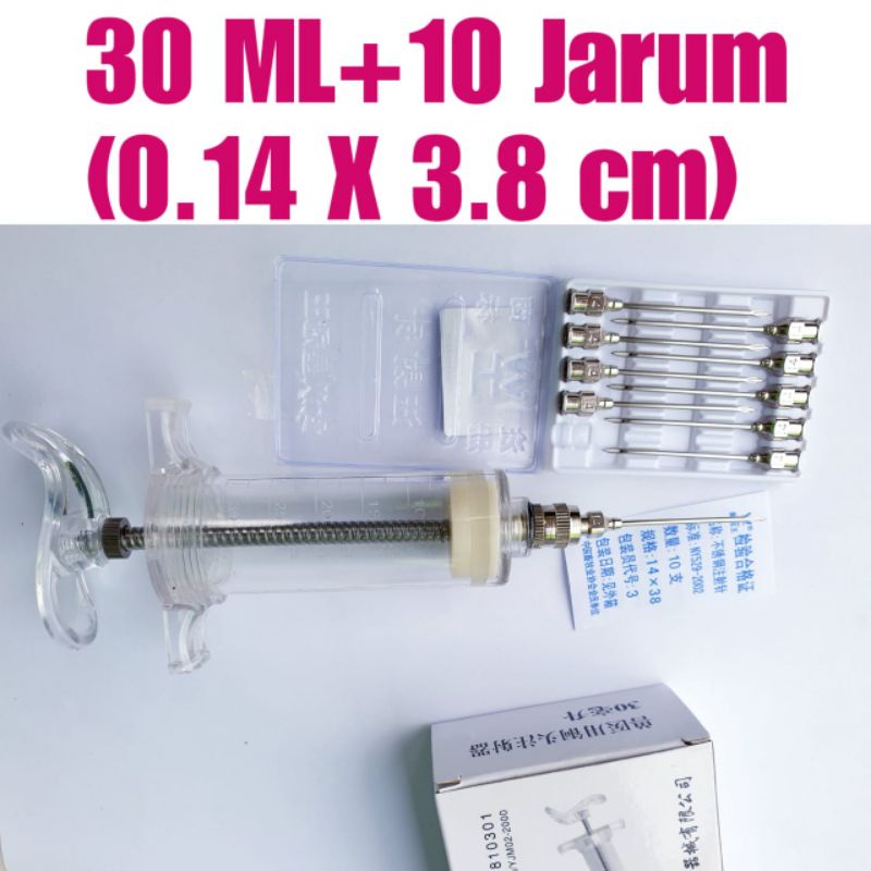 suntikan sapi 30Ml 14G jarum suntik sapi kerbau Lambu suntikan besar large syringe Spuit