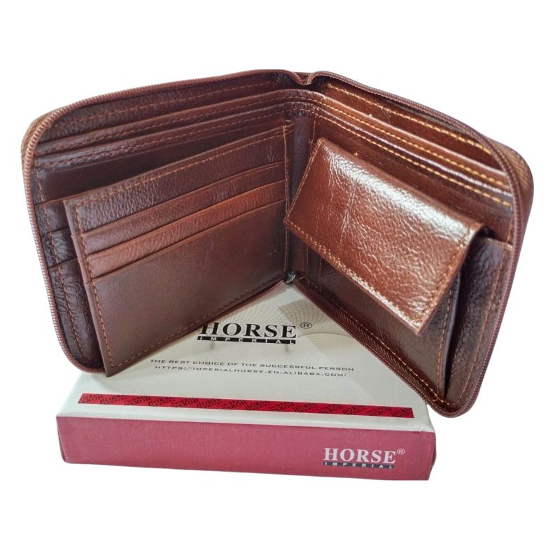 Dompet Kulit Resleting koin 100% kulit sapi asli