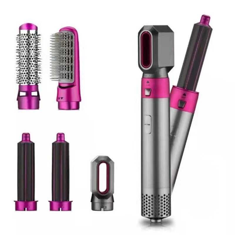 Sisir Panas 5 in 1 Pelurus Pengkriting Rambut Hair Comb - IV276 - Gray