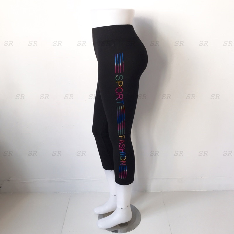 Legging Senam Import Rainbow 7/8 Motif Pelangi Fashion Wanita