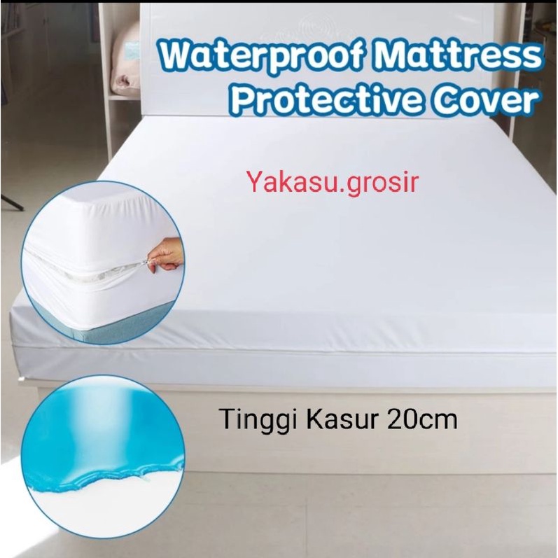Pelindung Kasur Anti Tungau Cover Kasur Sarung Kasur Sprei Anti Air Resleting 80x200x20 200x200x20 Shopee Indonesia