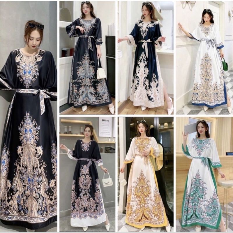 READY STOCK KAFTAN LEBARAN KATUN SATIN SILK PREMIUM IMPORT REALPICT