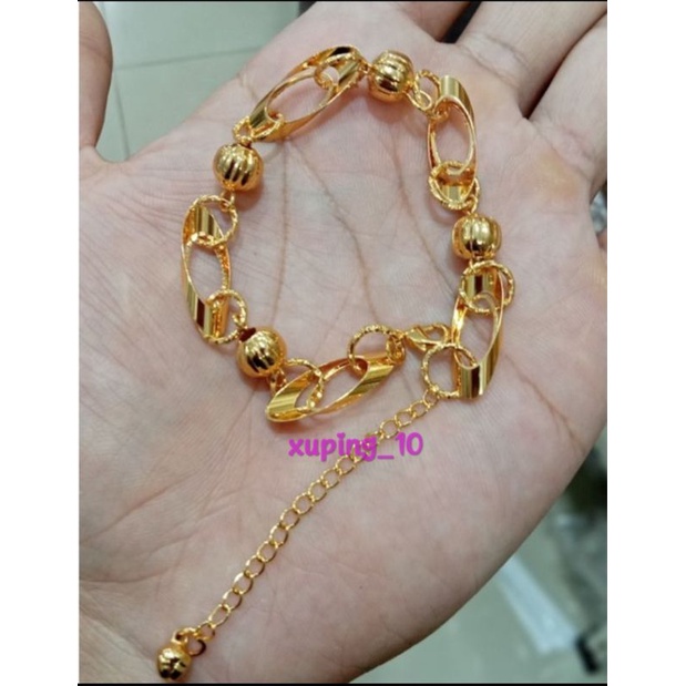 AL-9500.Gelang tangan wanita xuping berlapis emas uk18cm.