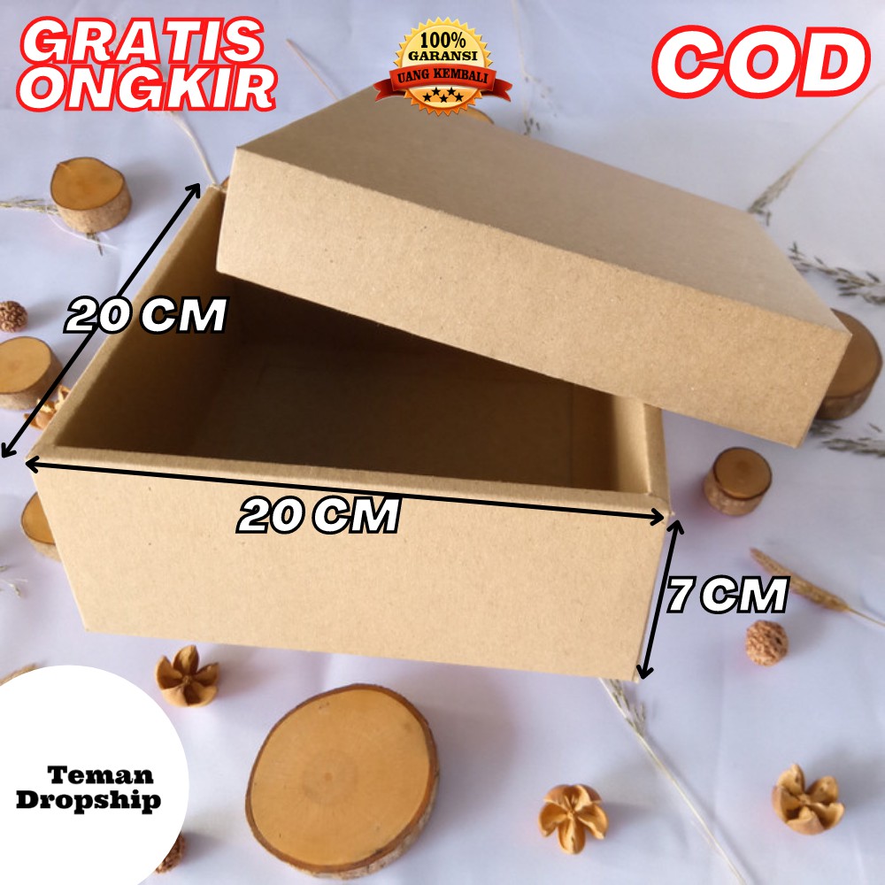 

KARDUS HAMPERS KOTAK KADO GIFT BOX KADO HAMPERS LID BOX SIZE 20X20X7 CM - TUTUP ATAS