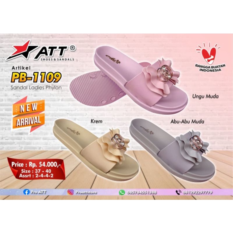 sandal ATT PB 1109 sandal selop wanita motif pita