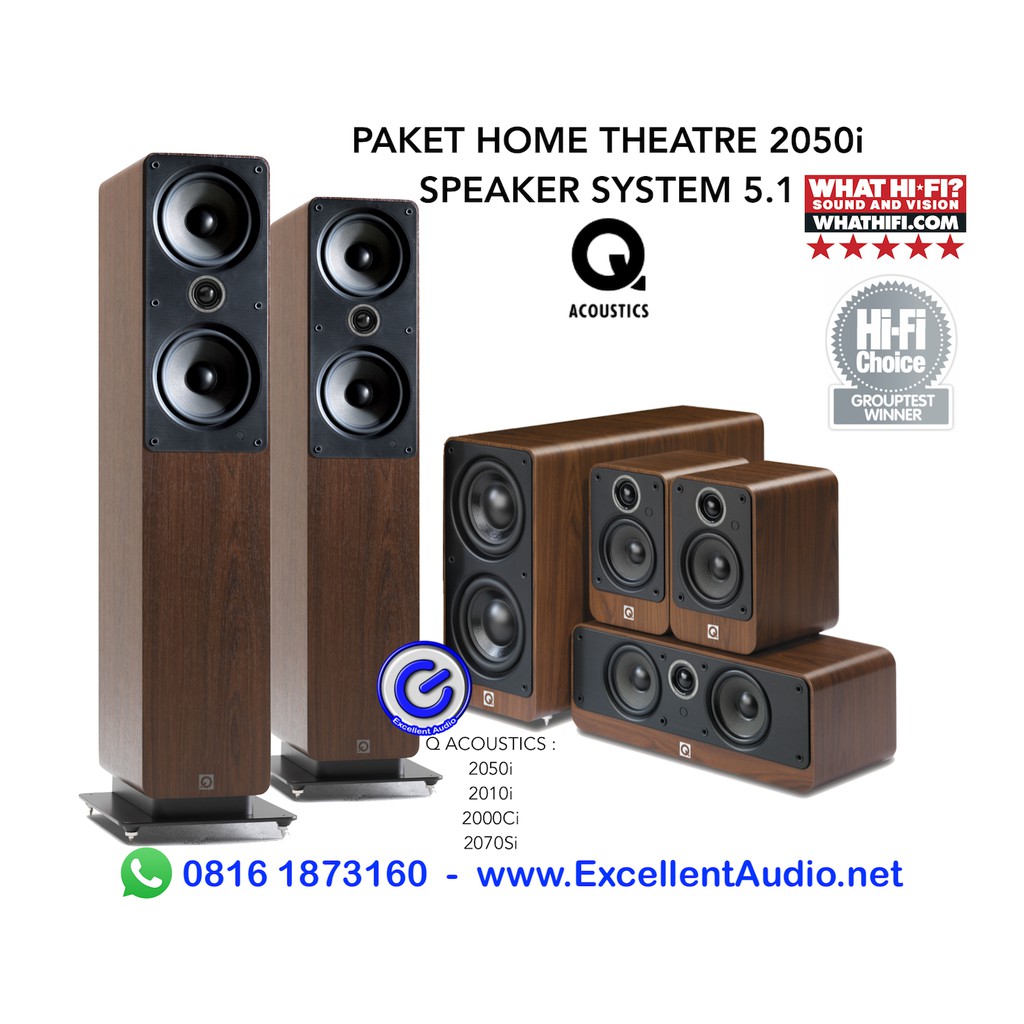 Paket Q Acoustic 2050i 2070Si 2000Ci 2010i home theatre speaker system 5.1 kanal