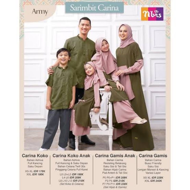 CARINA GAMIS DEWASA ARMY