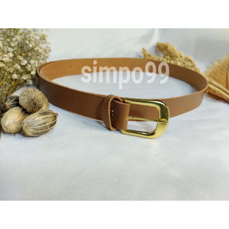 SMP99 - Ring Belt Tic Hitam, Tic Coklat / Ring Belt Oval Warna Emas / Belt Agner / 2 Colour / Ikat Pinggang Wanita Belt Aigner Terlaris /Ikat Pinggang/Sabuk /Sabuk Wanita/Ikat Pinggang Remaja Ikat Pinggang Korea/Ikat Pinggang Murah Berkualitas