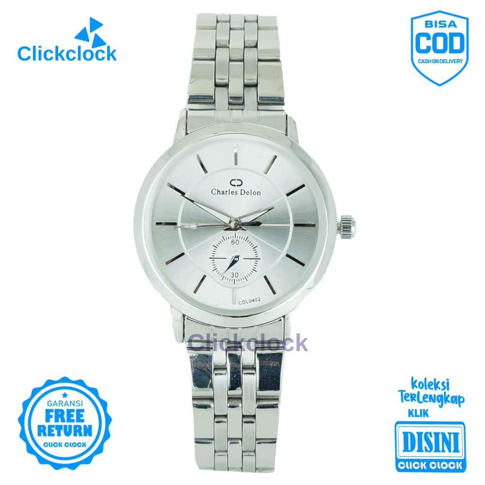 Jam Tangan Analog Pria Formal Stainless Steel Quartz Charles Delon 0402 Watch Original