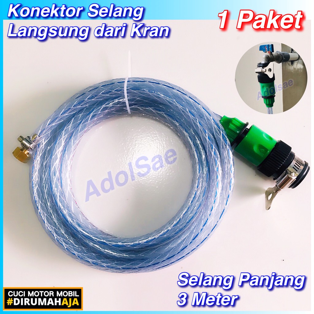 Paket Konektor Selang Langsung Dari Kran Alat Cuci Mobil & Motor