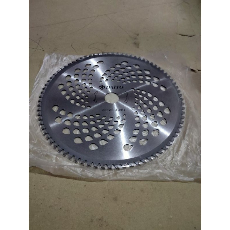Pisau Bulat DAITO 80T Mesin Potong Rumput  Babat 255x25.4x80T Mata Baja
