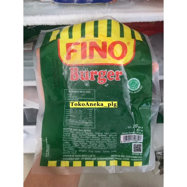 

Fino Burger isi 10 pcs - 230g / Frozen Food Palembang