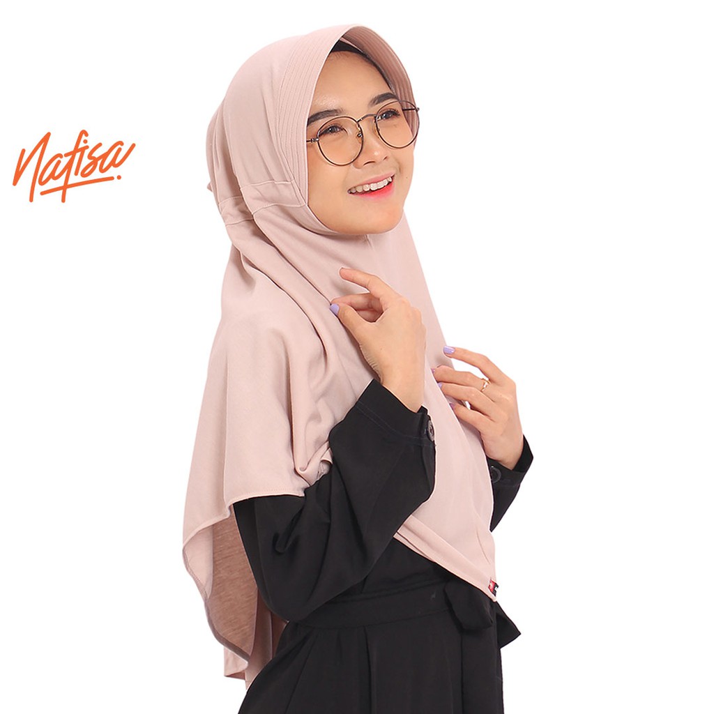 Nafisa Hijab Santai - Jilbab Instan Serut Kaos - Kerudung bergo simple-7