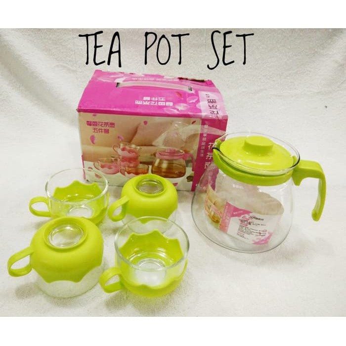 [COD] TEA POT SET KACA - GELAS DAN TEKO TEH