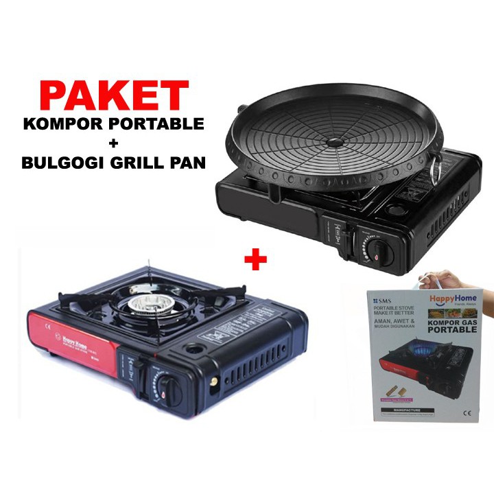 PAKET KOMPOR PORTABLE BBQ BULGOGI GRILL PAN