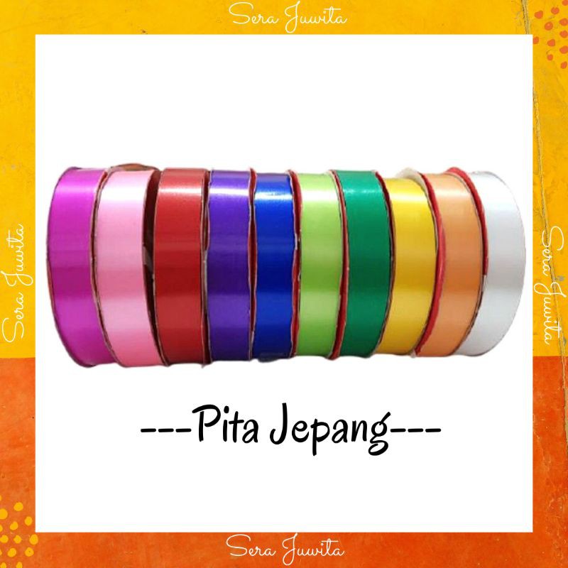 Ribbon Pita Kado/Jepang Polos Kecil 2 cm per Roll Ecer Murah| Souvenir Layang Plastik