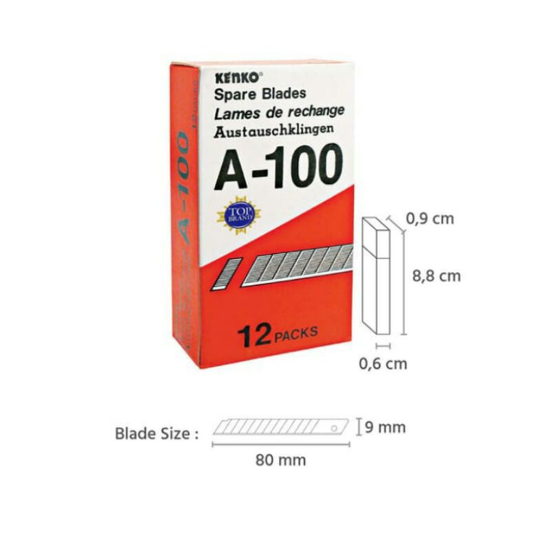 

Isi Cutter Kenko A-100 / Cutter Blade Kenko A-100 (9 MM)