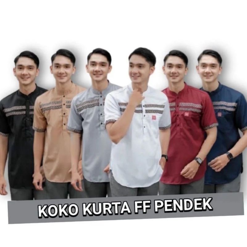 kurta ff pendek  pria /Koko lengan pendek pria