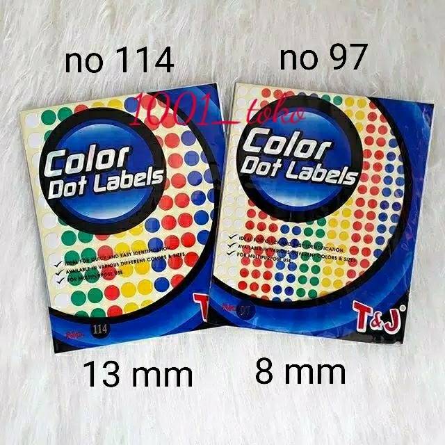 

stiker dot labels 97/114 color dot label per lembar