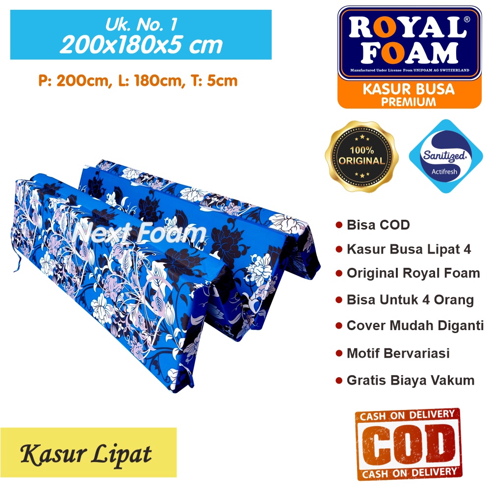 Kasur Busa Lipat Royal Foam Ukuran No 1 200x180x5 cm Tebal 5 cm D16 ORIGINAL