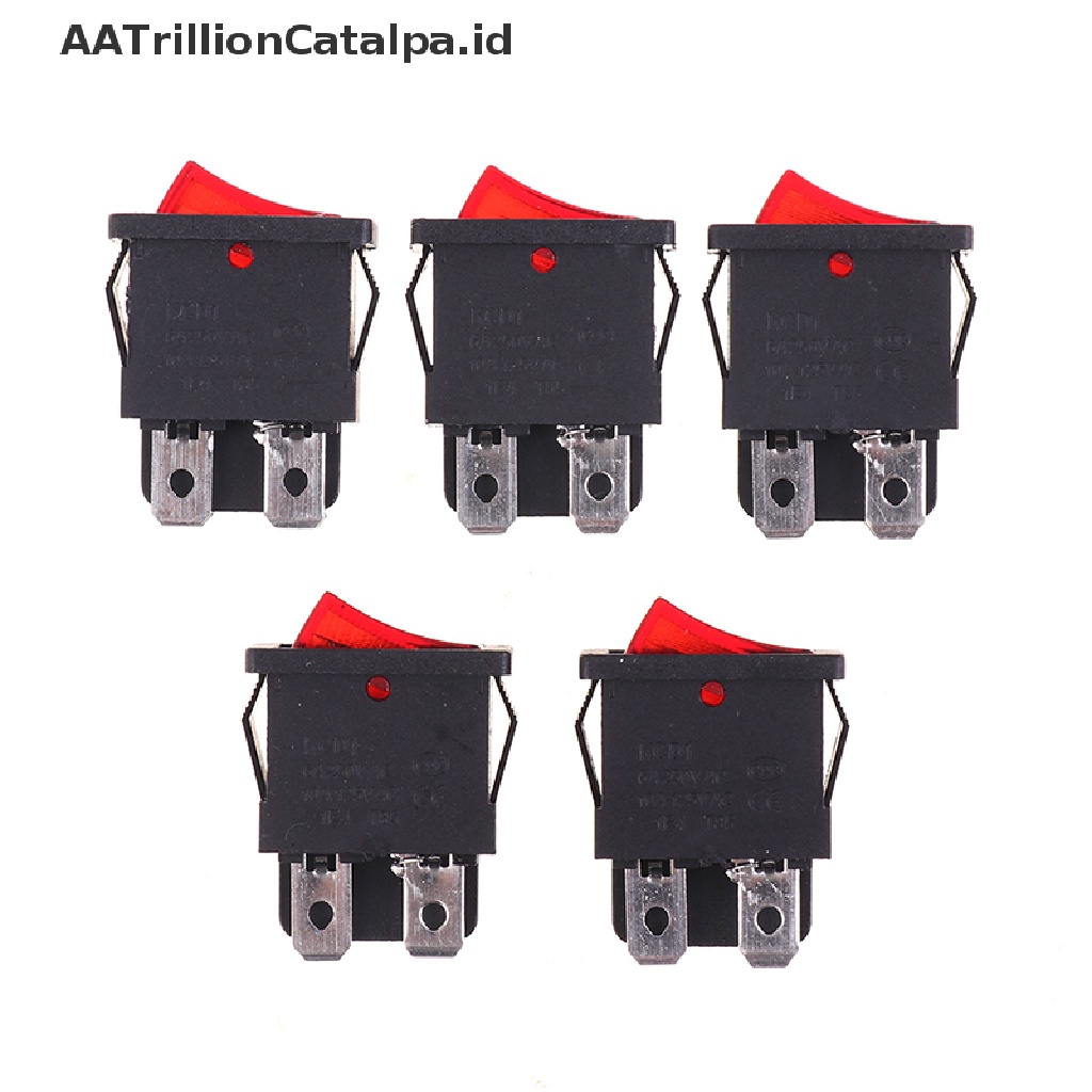 Aatrillioncatalpa 5PCS Saklar Rocker Switch 2 Posisi 3 / 4 Pin Dengan Lampu