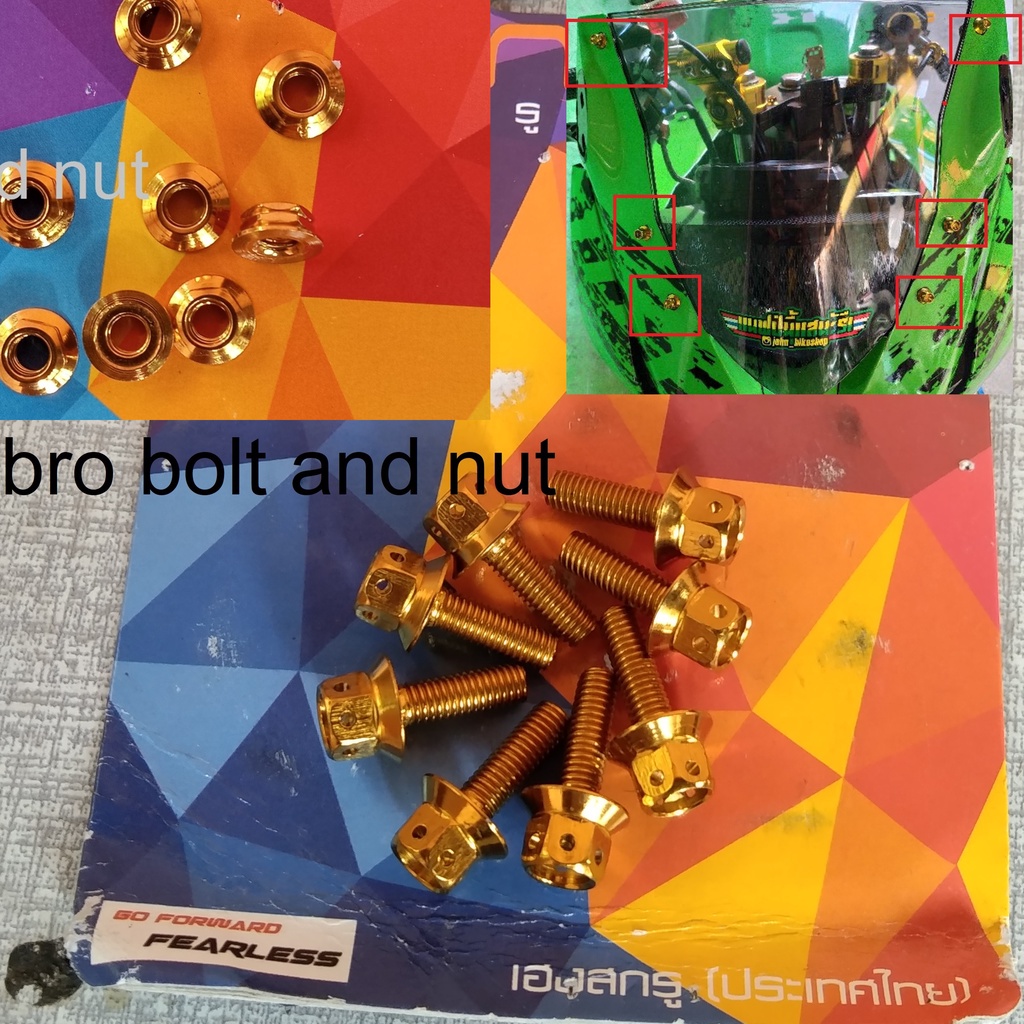 Baut Probolt + Mur  Visor Tameng Windshield NInja 150 RR Set Heng Original