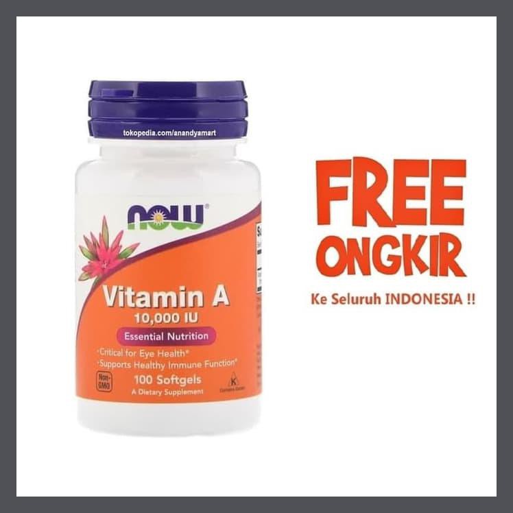 NOW FOODS VITAMIN A 10,000 10000 IU 10000IU 10,000IU ISI 100 SG